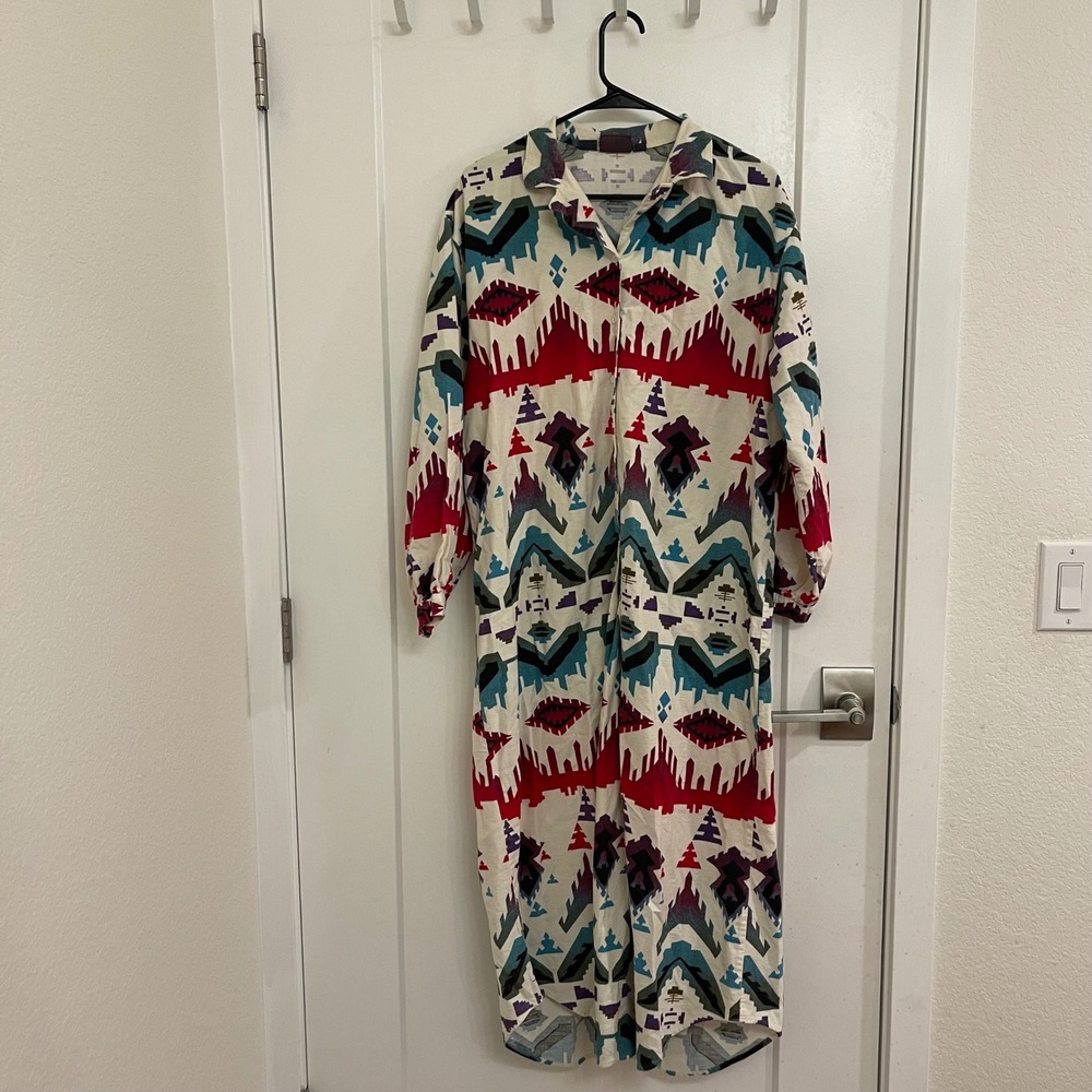 Vintage Woolrich Flannel Aztec Nighty Dress Sleepwear Camping Granpacore